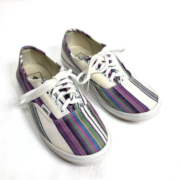 VANS Sneaker Shoes Multicolor Striped Low Tops W6.5 M5 - Picture 1 of 12